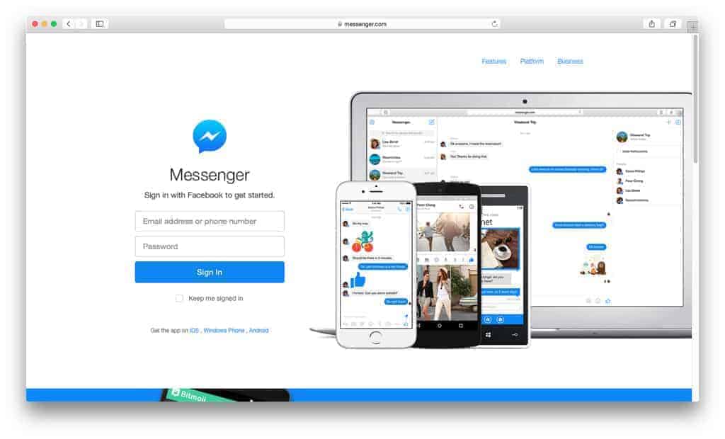 Messenger: piattaforma di live chat