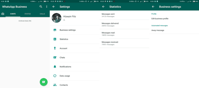 WhatsApp Business settings