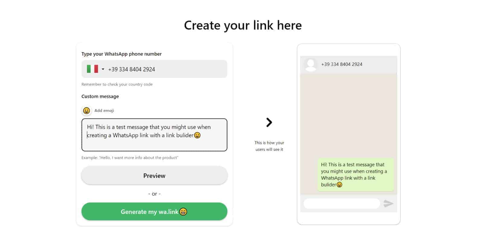 Generate a WhatsApp link online 